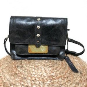 Liebeskind Black Leather Crossbody Bag with Star Studs